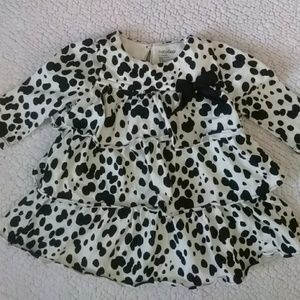 Black and ivory dress with black bow 3-6 mnths.